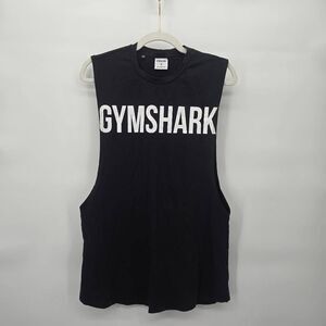 Gymshark Drop Arm Tank Size Medium Black Muscle Sleeveless Athleisure Gym Workou